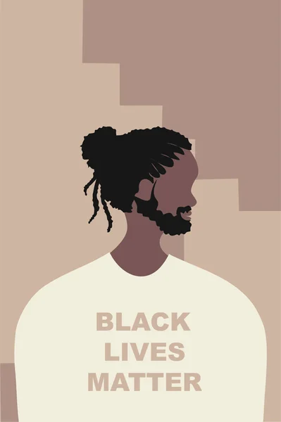 Black Lives Matter Can Breathe Concept Vector Illustration Poster Young — стоковый вектор