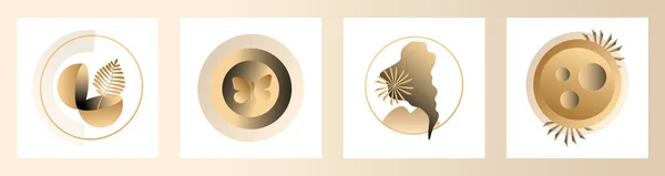 Set Modern Compoziții Abstracte Gradient Pentru Logo Uri Modele Evidențiază — Vector de stoc