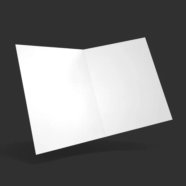 Open Folder Mockup Vector Illustration Clear Notepad Realistic Light Shadow — Stock Vector