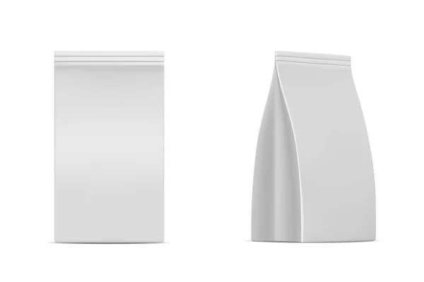 Verpackungs Attrappe Isoliert Auf Weißem Hintergrund Produktverpackung Realistisch Mit Reißverschluss — Stockvektor