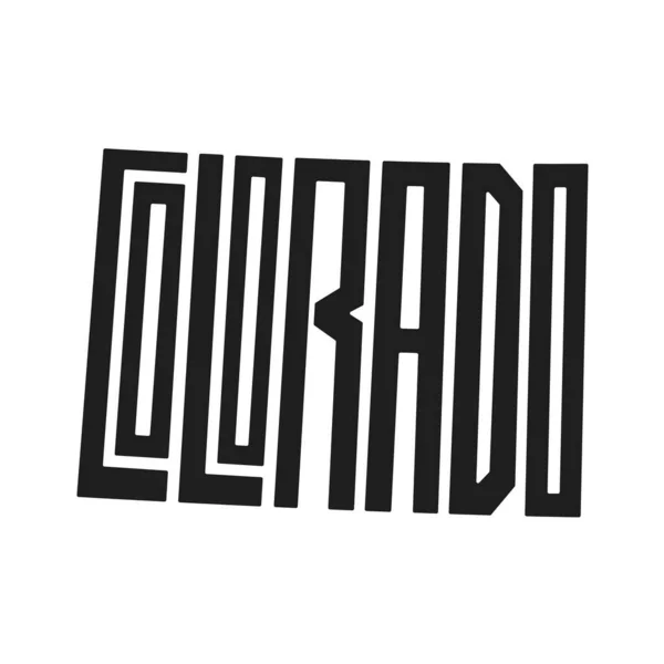 Colorado Lettering Vector Illustration Logotipo Isolado Estado Preto Branco Logotipo —  Vetores de Stock