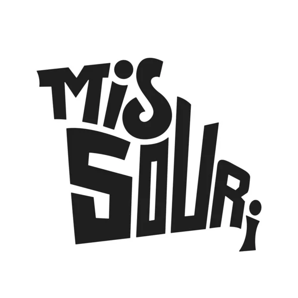 Ilustração Vetorial Letras Missouri Logotipo Isolado Estado Preto Branco Logotipo —  Vetores de Stock