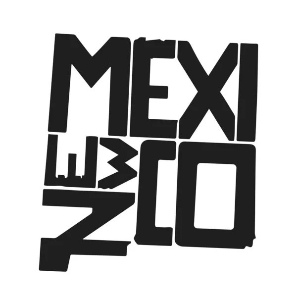 Mexikó Betűző Vektor Illusztráció Elszigetelt Fekete Fehér Logó Logotípus Ország — Stock Vector