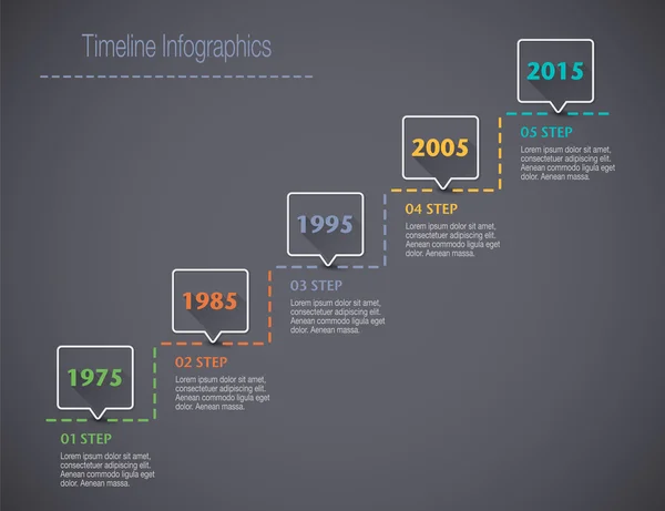 Timeline Infographic med pekare och text — Stock vektor