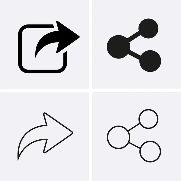 Compartir iconos. Conjunto — Vector de stock