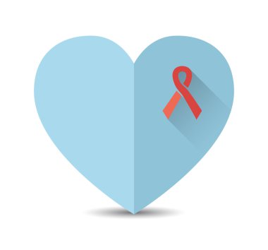 Kalp AIDS bilinçlendirme şerit ile. Dünya AIDS günü.
