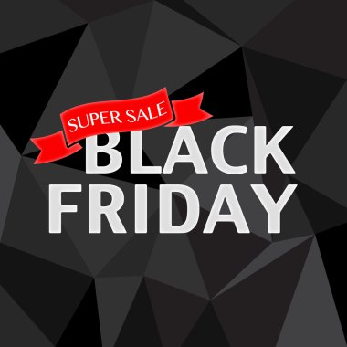 Geometrik siyah arka plan üzerinde siyah Cuma satış yazıt