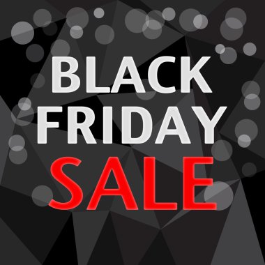 Geometrik siyah arka plan üzerinde siyah Cuma satış yazıt