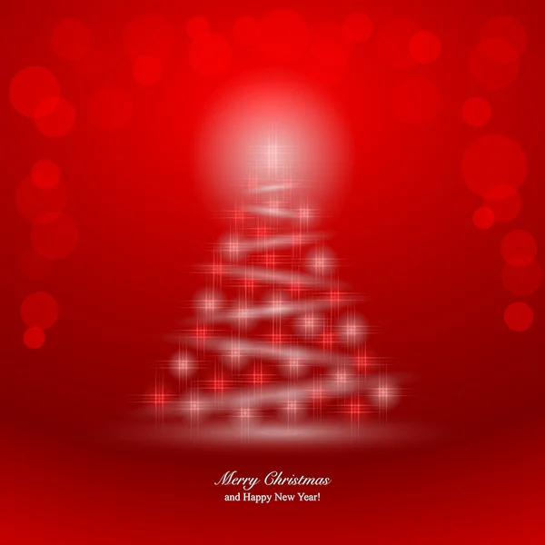 Vánoční pozadí s magií vánoční strom. — Stockový vektor