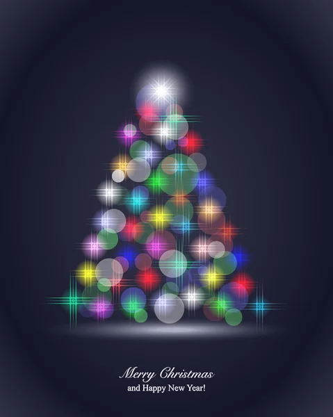 Christmas Background with magic Christmas tree. — Stock Vector