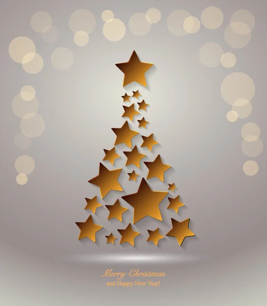 Weihnachtsbaum mit Stern. — Stockvektor