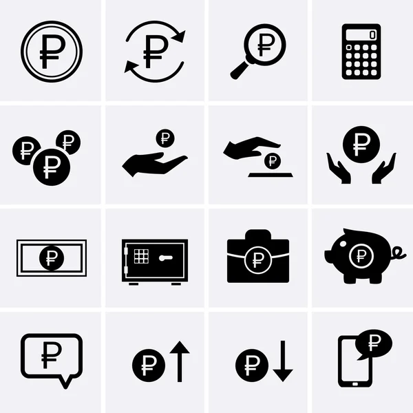 Ruble Finance and Money Icons. Royalty Free Stock Vectors