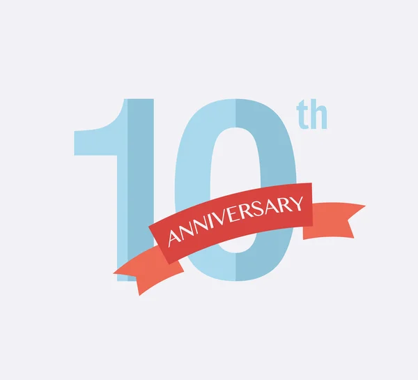 10º Aniversario Icono — Vector de stock