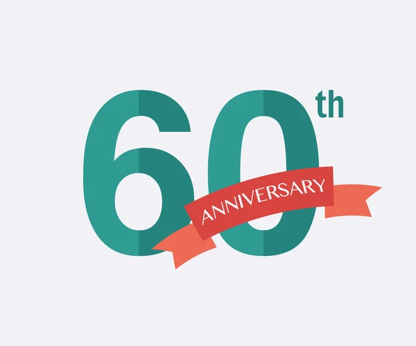 60º Aniversario Icono — Vector de stock