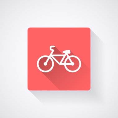 uzun gölgeler ile düz stil Bisiklet simgesi.