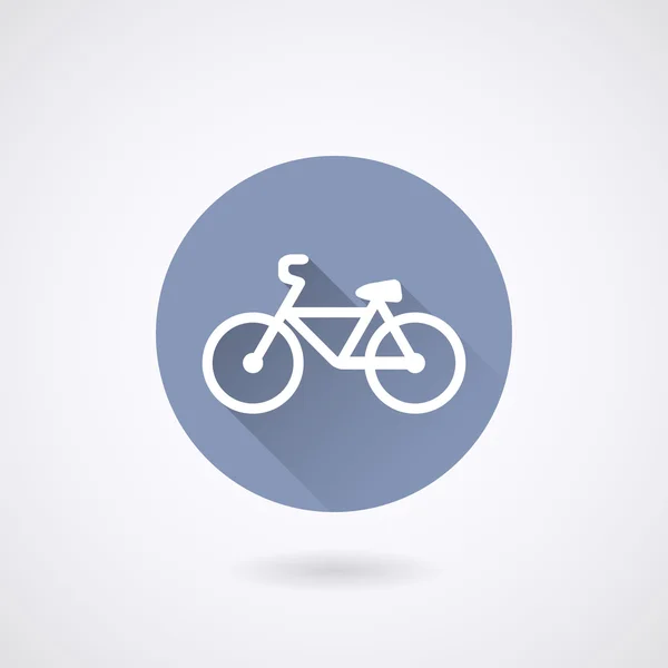 Icono de la bicicleta en estilo plano con largas sombras . — Vector de stock