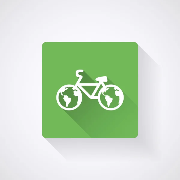 Icono de la bicicleta en estilo plano con largas sombras . — Vector de stock