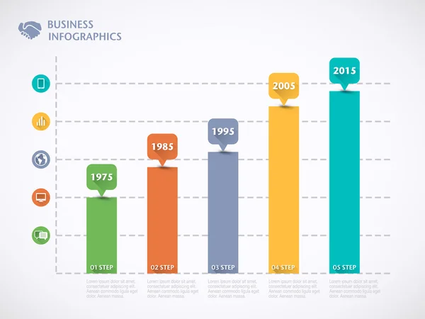 Grafikonok és görbék infographic és szöveg retr — Stock Vector