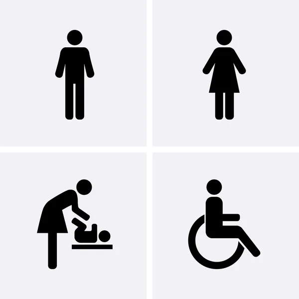 Icônes de toilettes — Image vectorielle