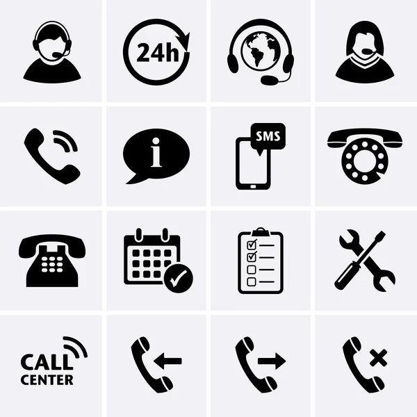 Call Center Service Icons — Stock Vector