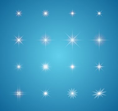 Set of glowing light effect stars bursts clipart