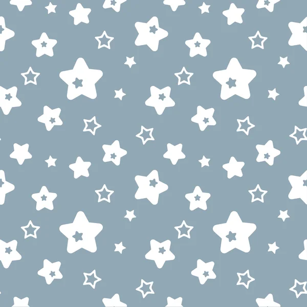 Patrón azul sin costuras con estrellas — Vector de stock