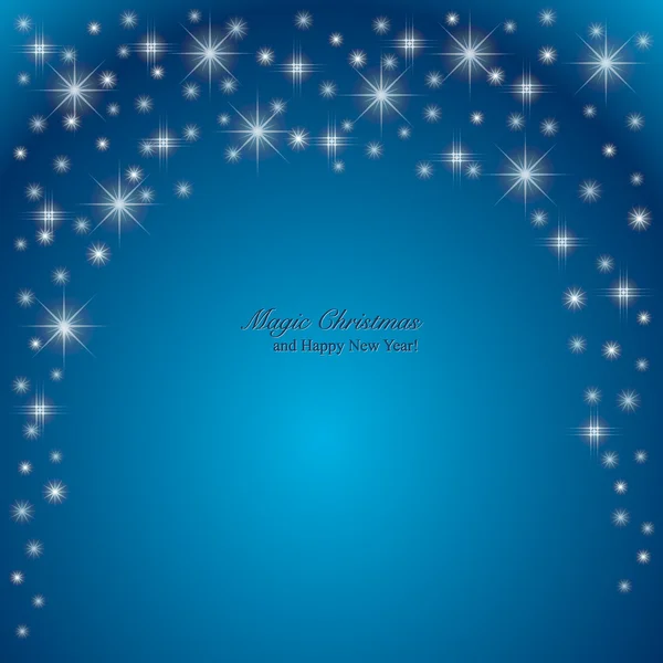 Magic Christmas background with snowflakes and place for text. — Stock Vector