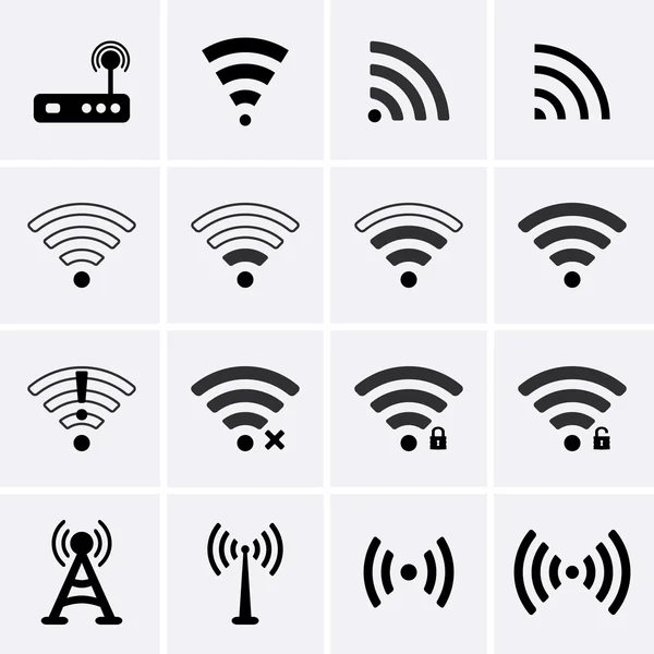 Draadloze en wifi-pictogrammen — Stockvector