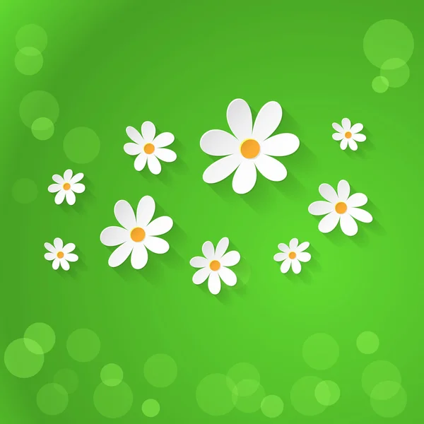 Vector groene bloemen achtergrond — Stockvector