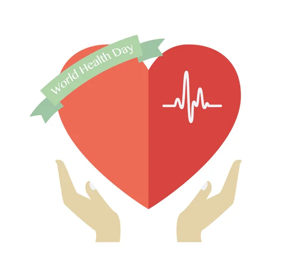 World Health Day. Concept with heart. — Stock Vector