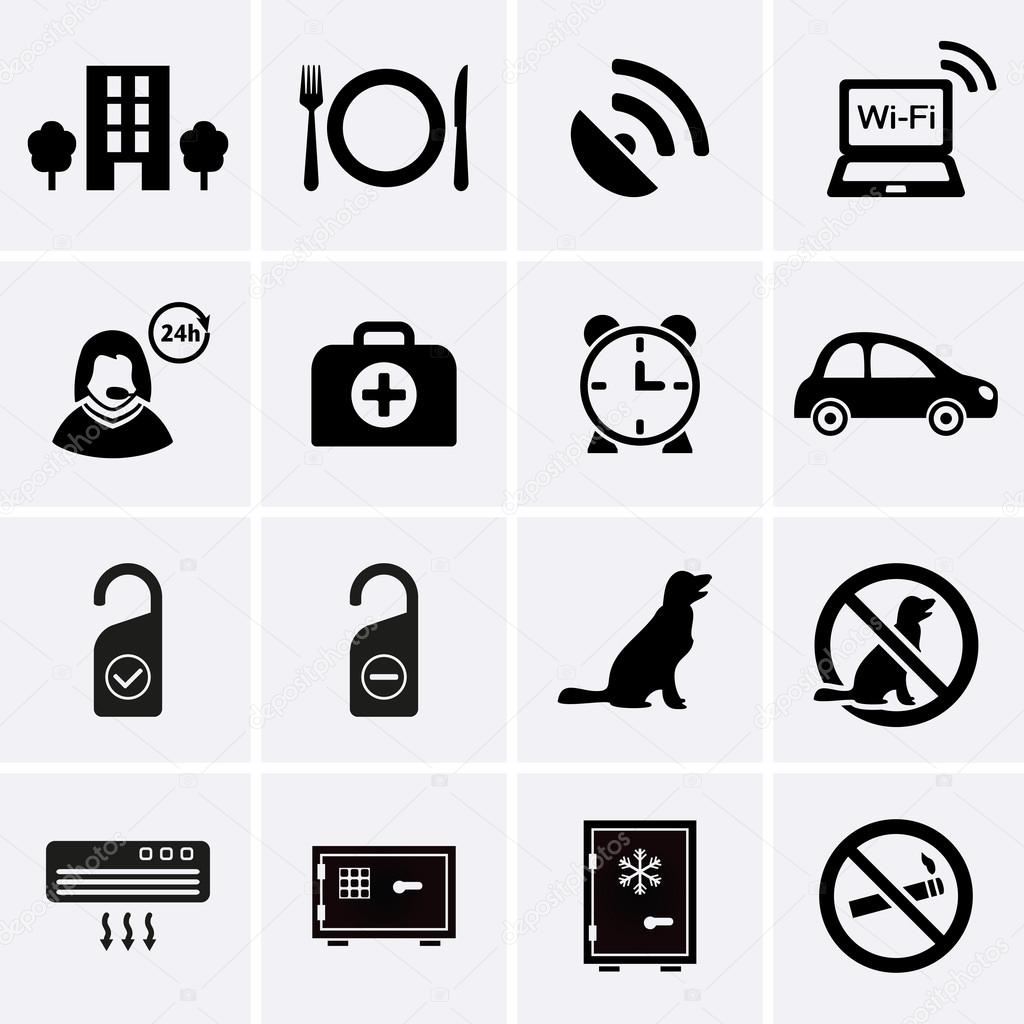 Hotel Services and Facilities Icons. Set 2.