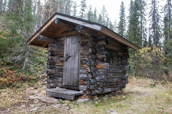 Log Cabine em Deep Taiga Forest — Fotografia de Stock