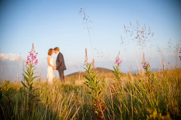 Couple on mountain — Stock Photo, Image