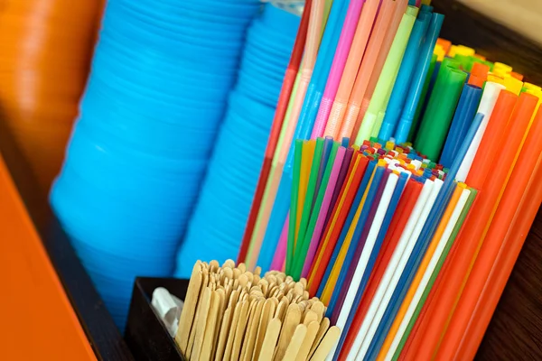 Plastic drinking straws — Stock Photo, Image