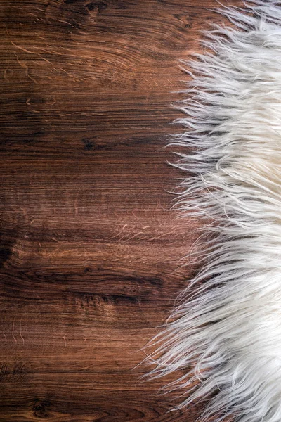 Fur carpet on  floor — Stock Photo, Image