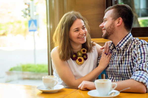 Two people in cafe — Stock Photo, Image