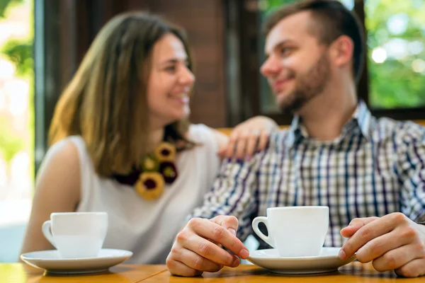 Two people in cafe — Stock Photo, Image