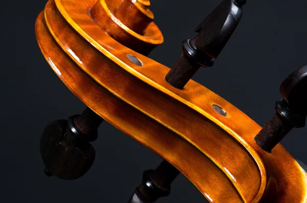 Cabeça de violino de madeira — Fotografia de Stock