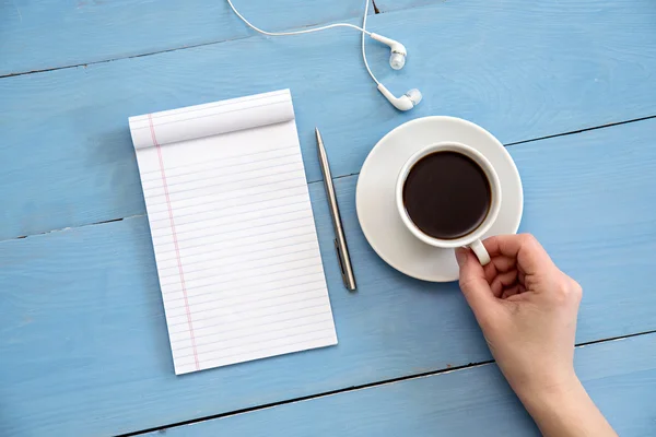 Coffee and notebook — Stock Photo, Image