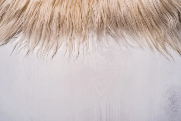Fur carpet on  floor — Stock Photo, Image