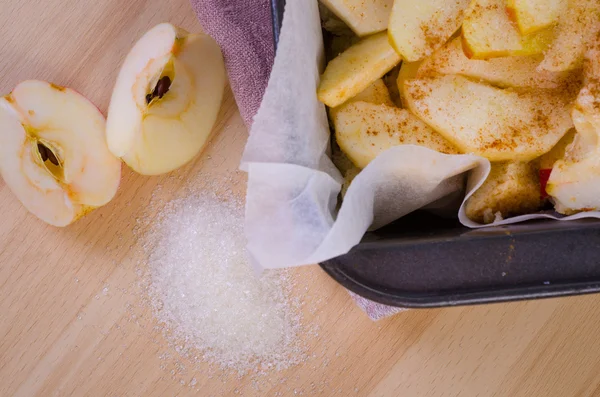 Baked pudding on oard — Stock Photo, Image