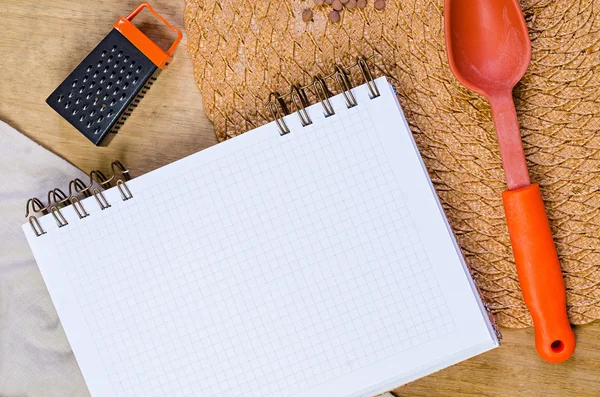 Página en blanco del cuaderno para recetas —  Fotos de Stock