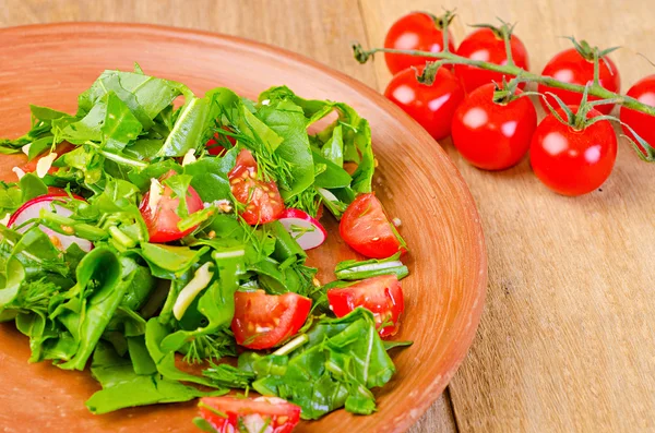 Sallad och körsbärstomater — Stockfoto