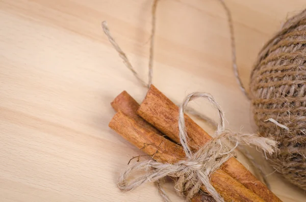 Cinnamon on the wood board — Stock Photo, Image