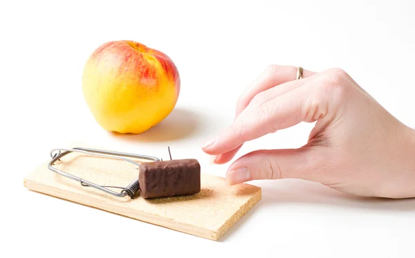 Mousetrap com chocolate doce — Fotografia de Stock