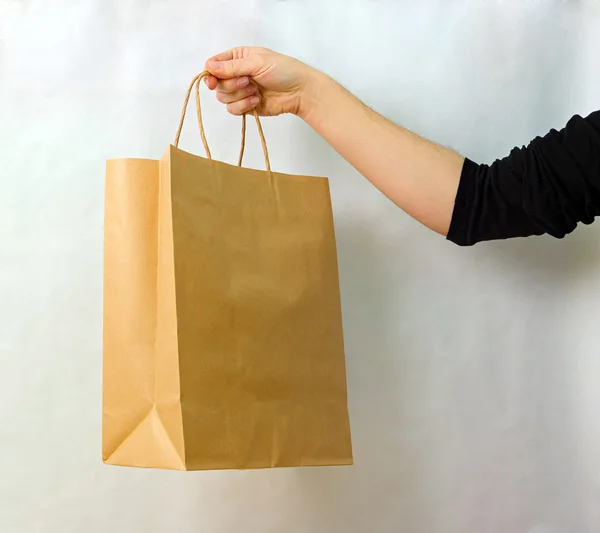 Brown kraft bag — Stock Photo, Image