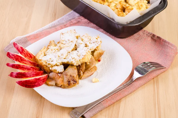 Apple pie on  white plate — Stock Photo, Image