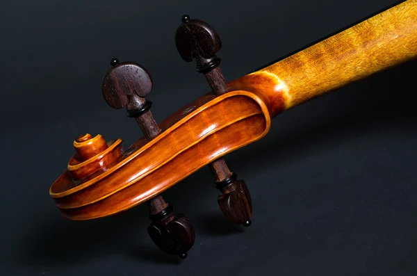 Dřevěná housle hlava — Stock fotografie