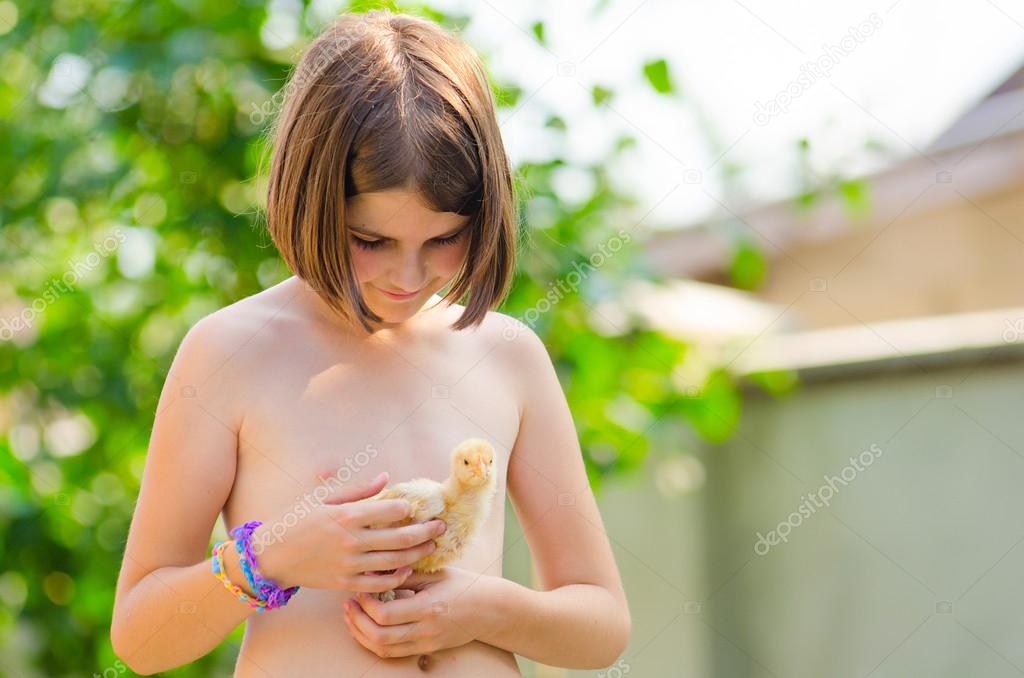 girl keeps the chicks