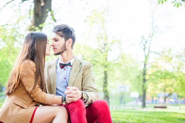 Fashion hipster couple — Stock Photo, Image